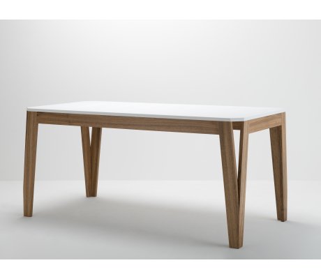 Table sur mesure en noyer et résine HI-MACS® design fabriqué en France - MéliMélo