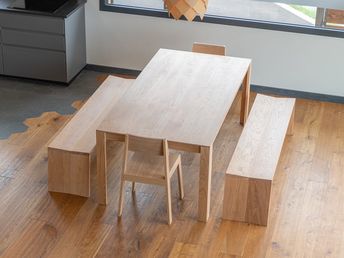Table et banc cuisine en chêne massif