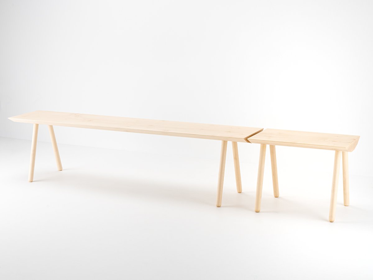 Banc Dendro light en érable - longueur au choix