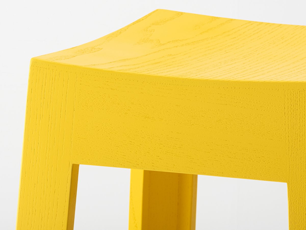Tabouret de bar laqué jaune 100% personnalisable RAL1023  - Wak