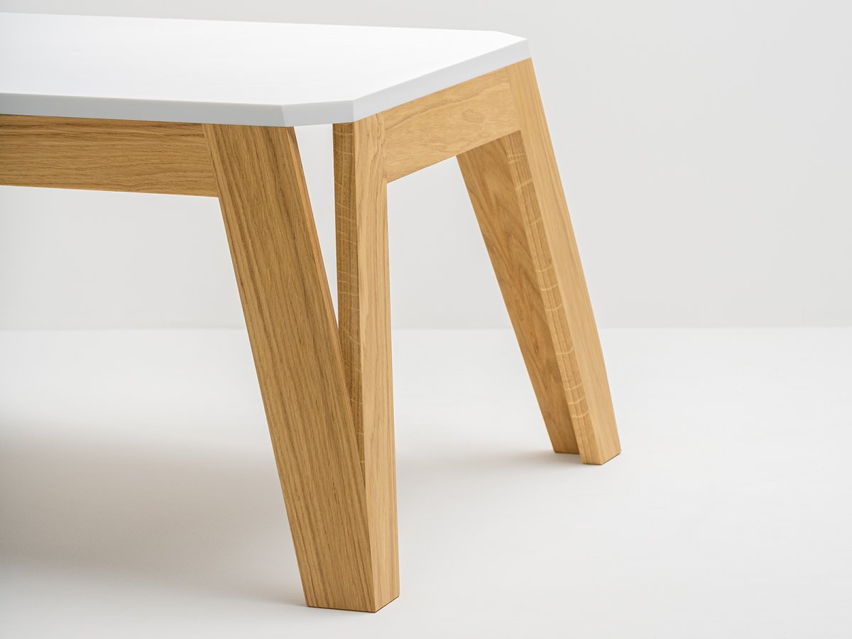 Table Basse Design en Bois et Résine blanche - MéliMélo