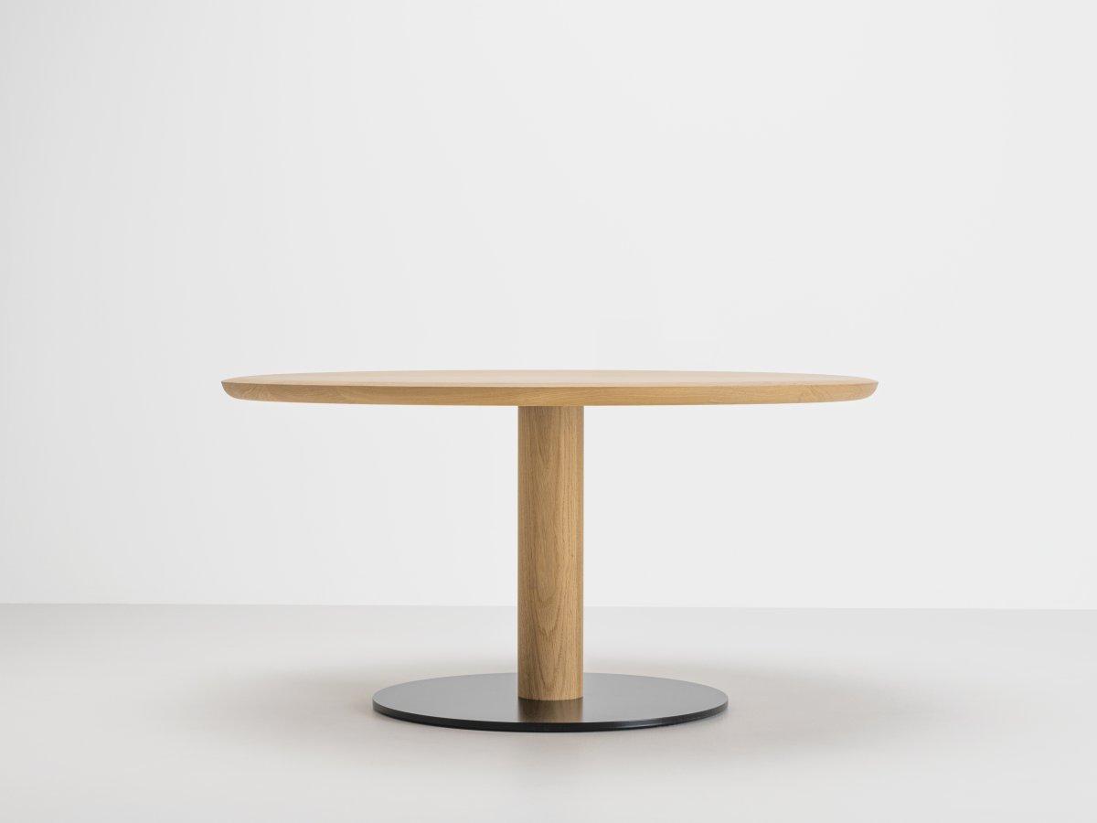 Table basse diamètre 60 cm - plateau chêne massif épaisseur 3,8 cm
