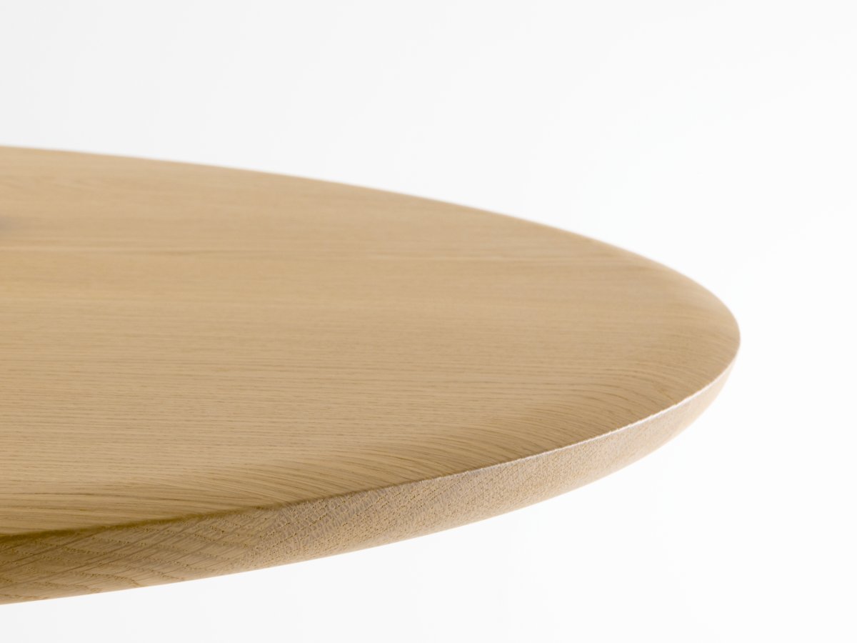 Table basse diamètre 80 cm - plateau chêne massif épaisseur 3,8 cm