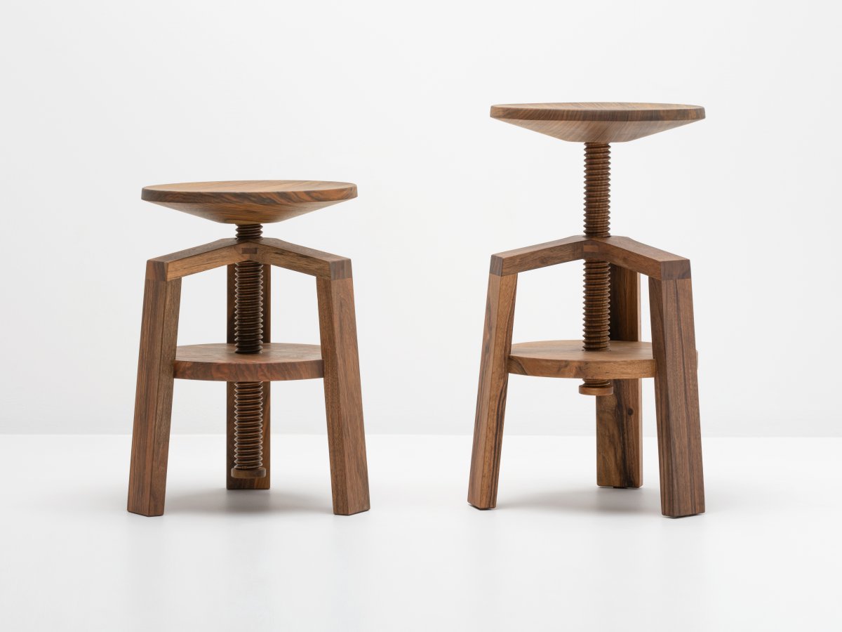 Tabouret à vis moderne réglable en hauteur de 40 à 55 cm