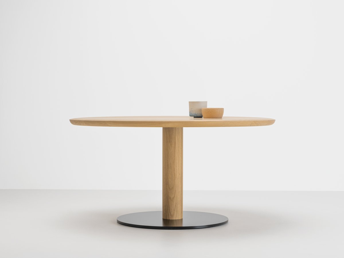 Table basse ronde Bistronome en chêne diamètre 80 cm