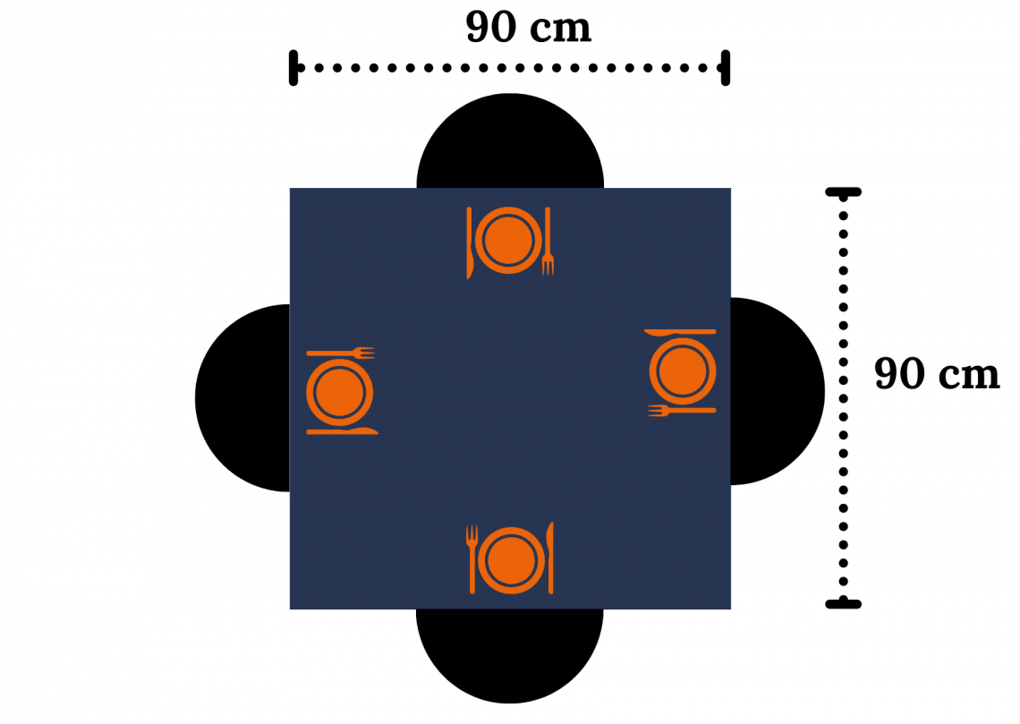 Table dimension pour quatre personnes Table dimension pour quatre personnes