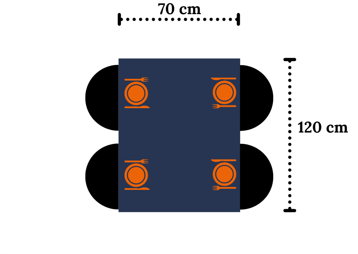 Table dimension pour quatre personnes Table dimension pour quatre personnes
