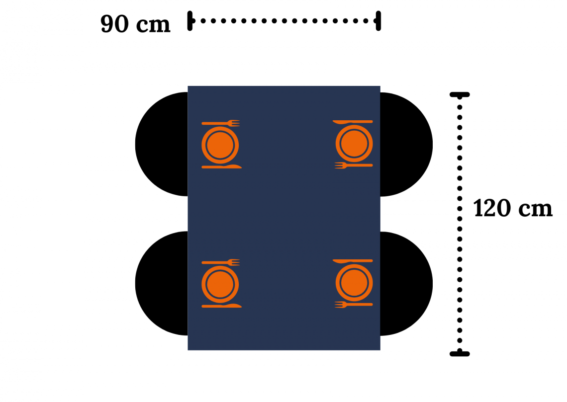 Table dimension pour quatre personnes Table dimension pour quatre personnes