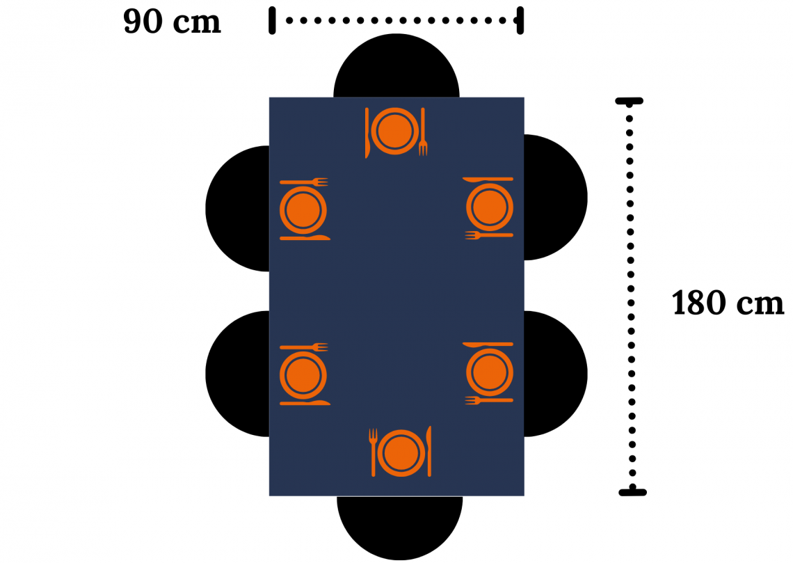 Table dimension pour six personnes Table dimension pour six personnes