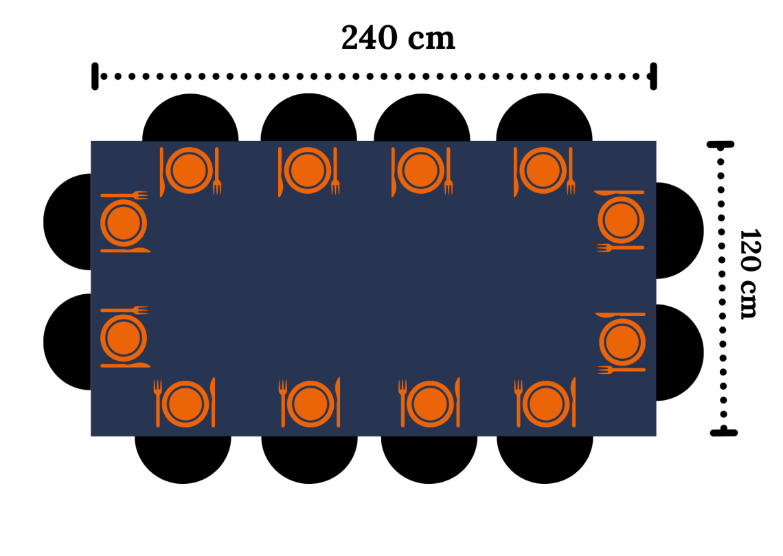 Table dimension pour douze personnes Table dimension pour douze personnes