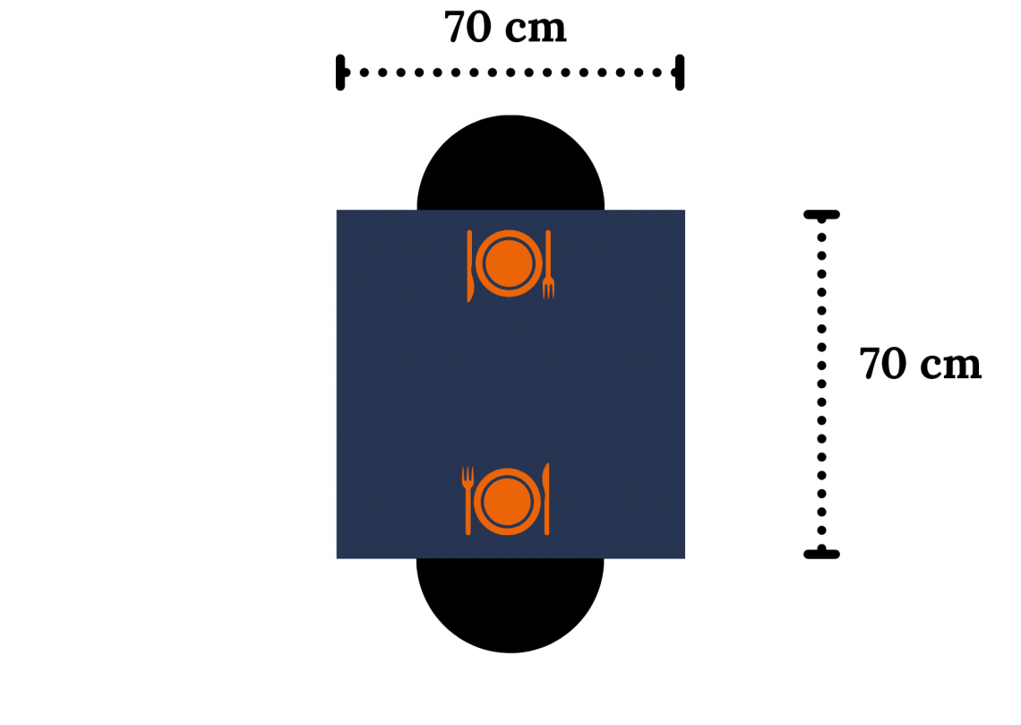 Table dimension pour deux personnes Table dimension pour deux personnes