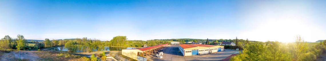 Vue panoramique du nouvel atelier &agrave; Saulnot (70)